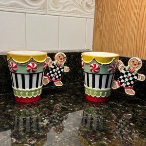 Mackenzie-Childs set of (2) Candy Cottage Mugs